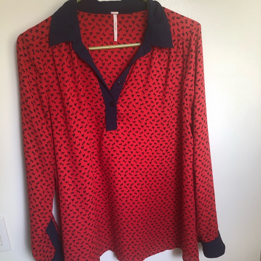 Free People Horse Blouse